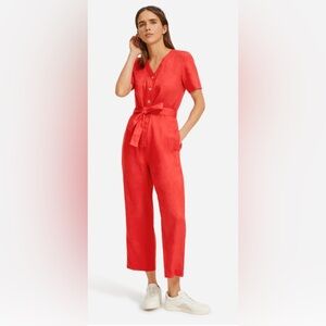 Everlane Red Button-Down Jumpsuit